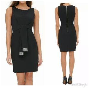 Tommy Hilfiger Sequin-Tie Sheath Dress Black Sz 4